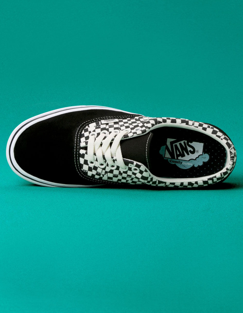 VANS Comfycush Tear Check Era Black & True White Shoes image number 2
