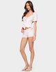 EDIKTED Janelle Striped Knit Shorts image number 4