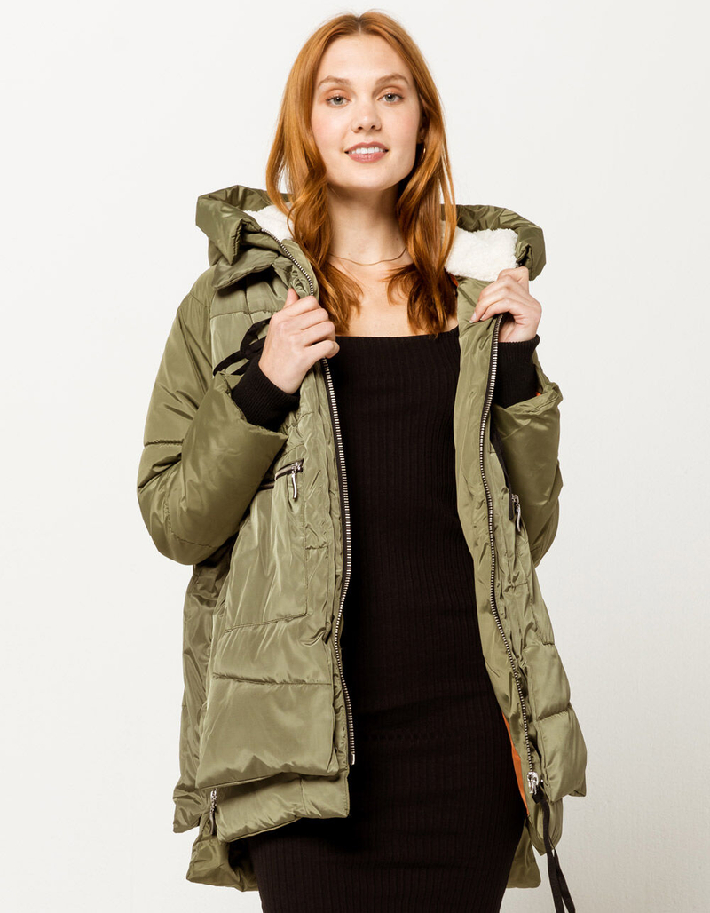 CI SONO Sherpa Hooded Olive Womens Parka image number 0