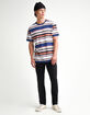 RSQ Oversized Striped Mens Red & Blue T-Shirt image number 6