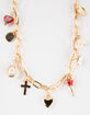 FULL TILT Cross & Rose Multi Charm Chain Necklace image number 2