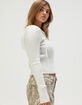 NO COMMENT Cable Knit Womens Zip-Up Hooded Sweater image number 4