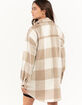 LOVE TREE Womens Brushed Plaid Shacket image number 3