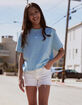 RSQ Girls Vintage High Rise Destruct Denim Shorts image number 3