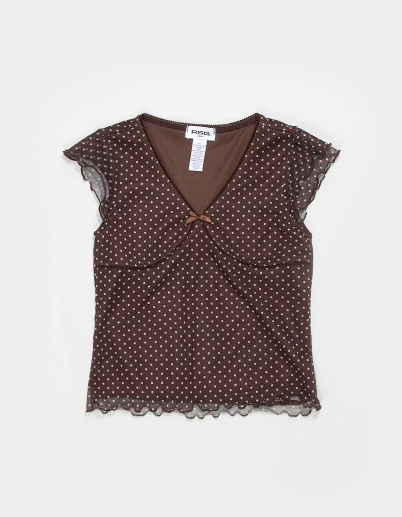 RSQ Girls Polka Dot Mesh Top image number 0