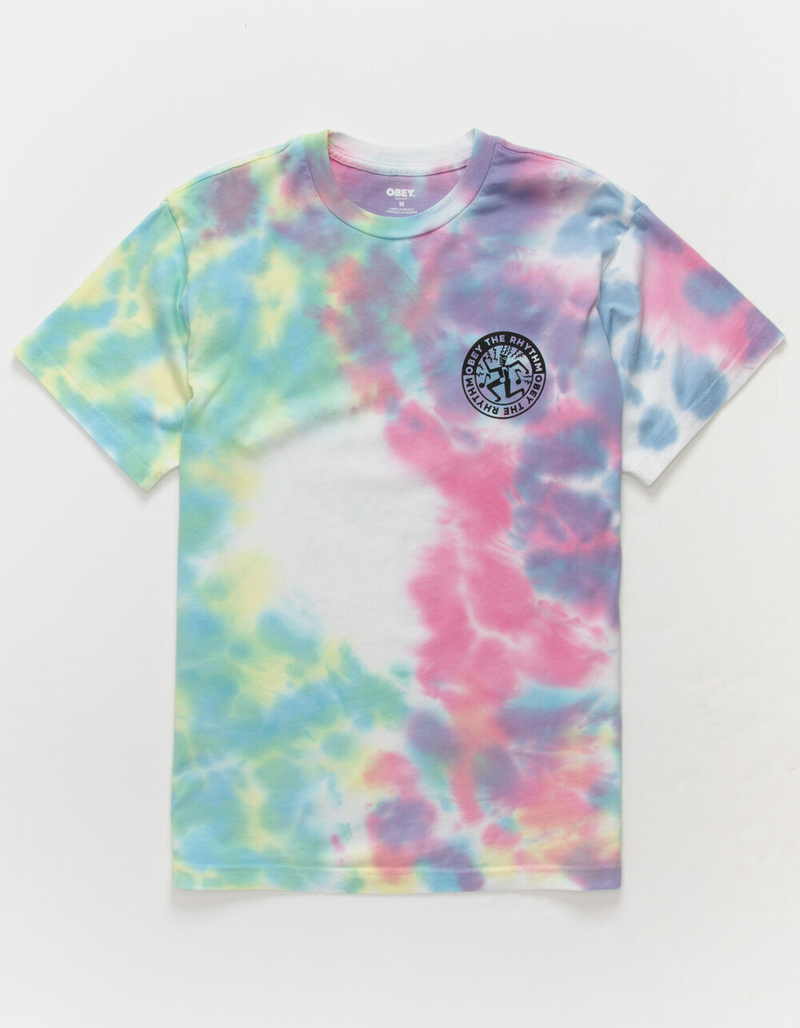 OBEY Rhythm Mens Tie Dye T-Shirt image number 1