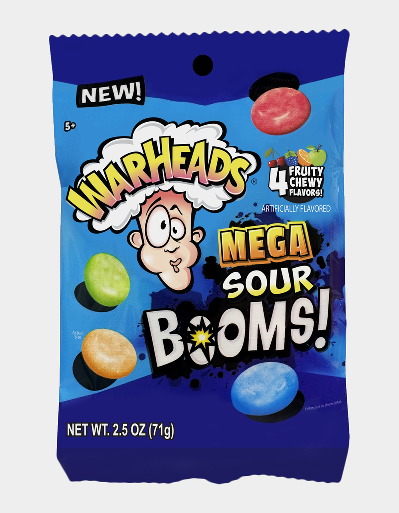 WARHEADS Mega Sour Booms Chewy Candy image number 0