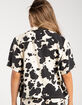 DUVIN Cow Womens Crop Button Up Shirt image number 4