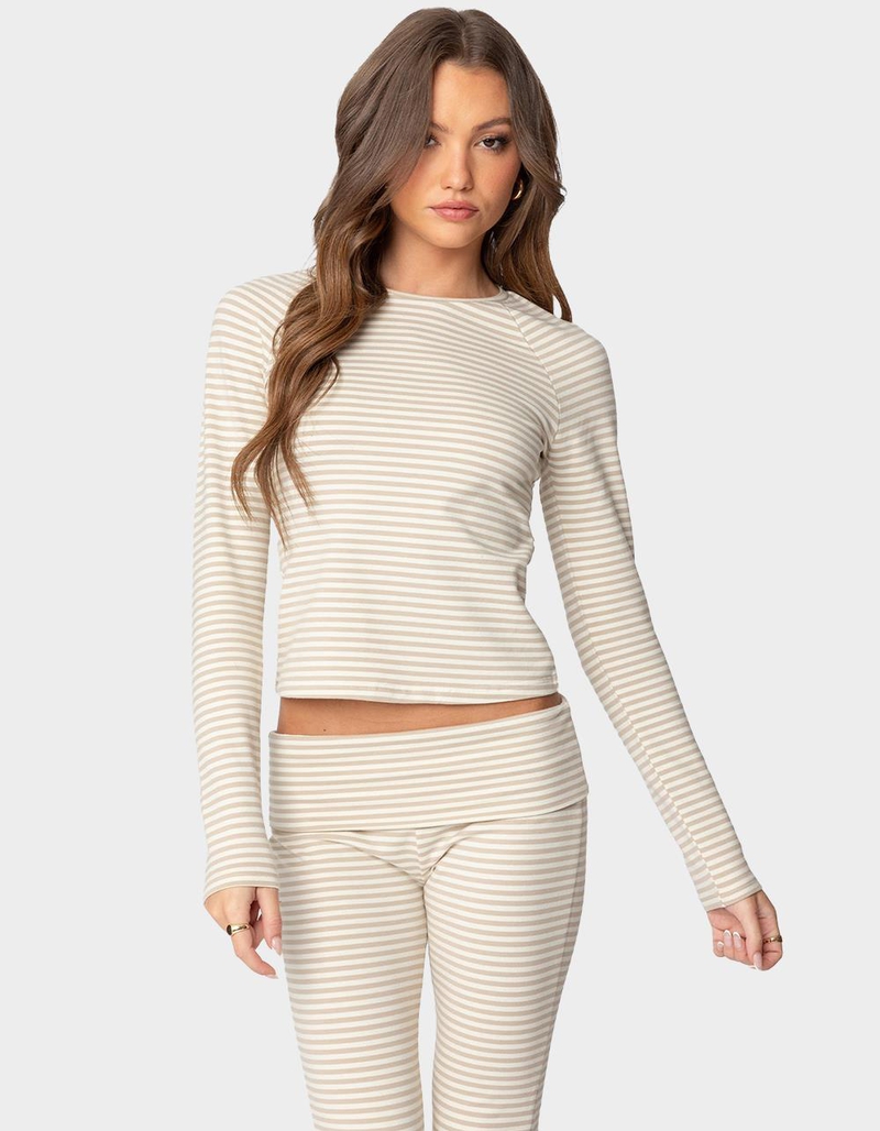 EDIKTED Kaeli Stripey Long Sleeve Tee image number 0