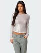 EDIKTED Sheer Sequin Boat Neck Top image number 1