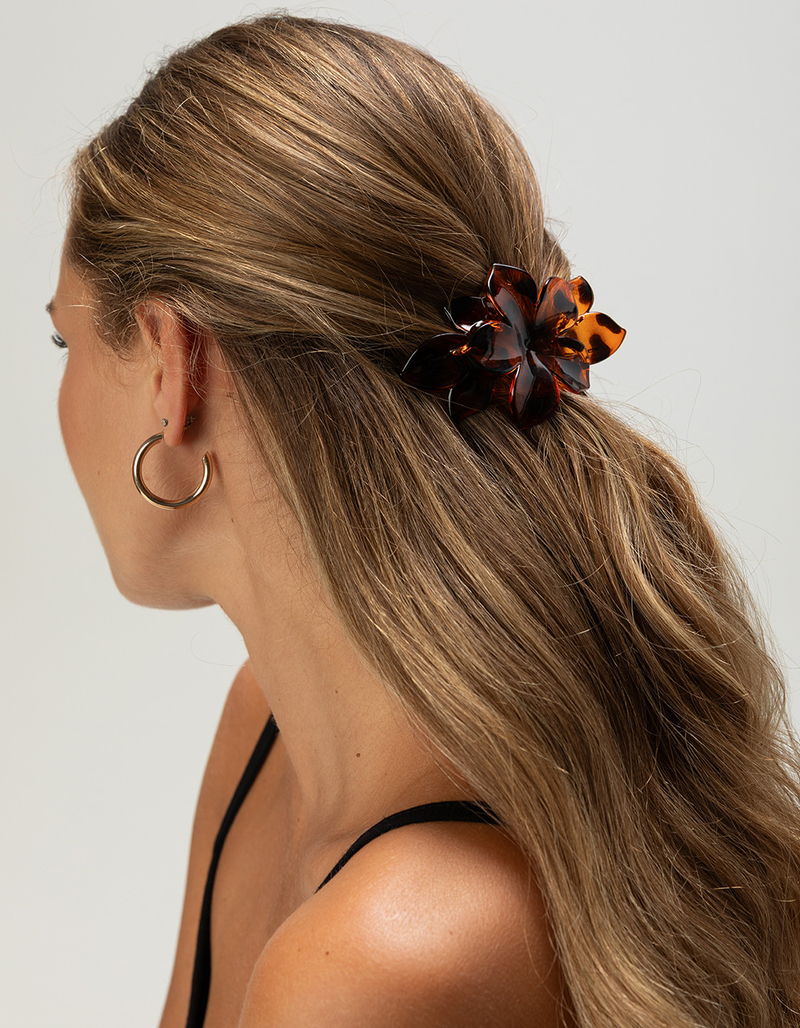 FULL TILT 2 Pack Tortoise Shell Floral Claw Clips image number 2