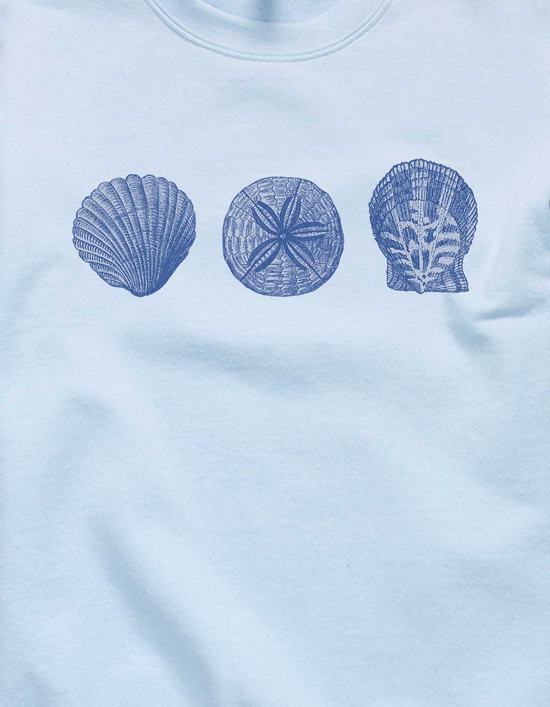 SHELL Blue Beach Seashells Unisex Crewneck Sweatshirt image number 1