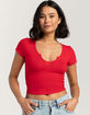 BOZZOLO Split Neck Womens Tee image number 1