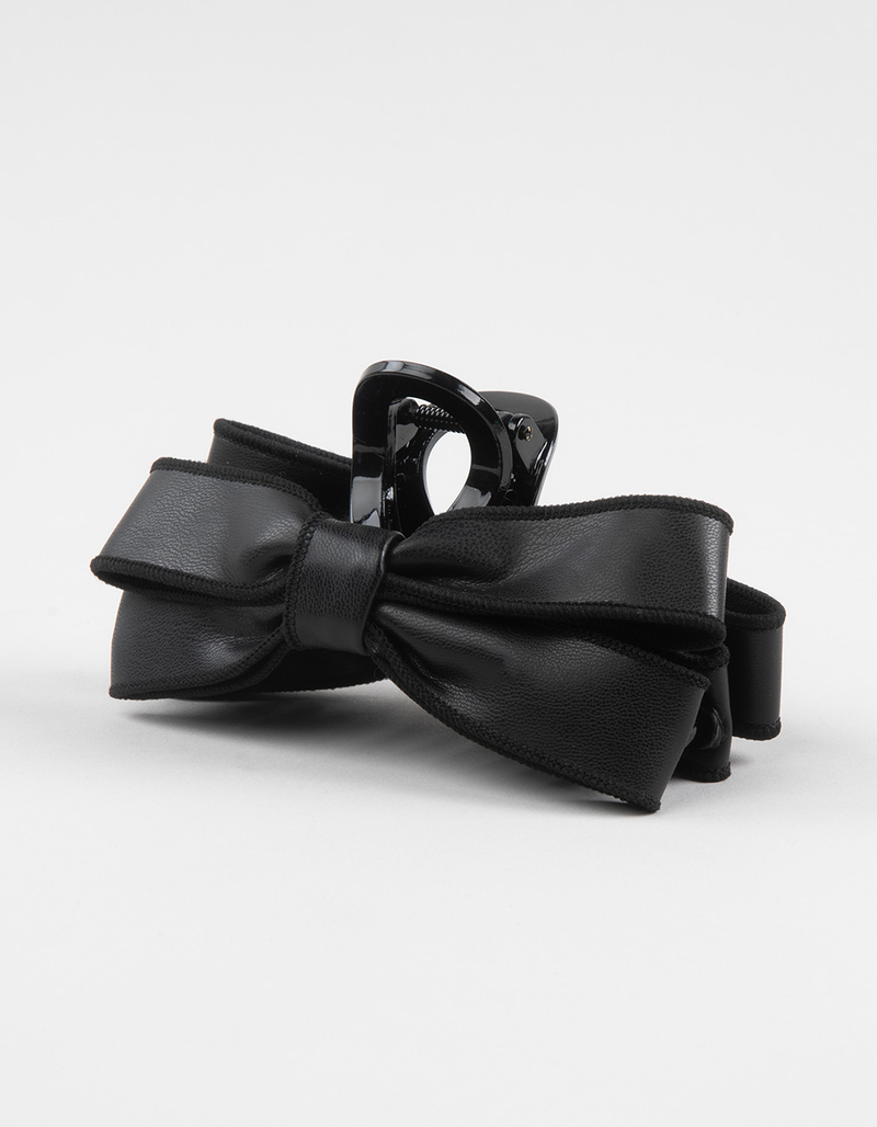 FULL TILT Faux Leather Bow Claw Clip image number 1