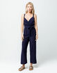 IVY & MAIN Solid Belted Navy Womens Jumpsuit image number 1