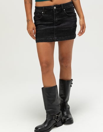 RSQ Womens Low Rise Denim Mini Skirt Alternative Image