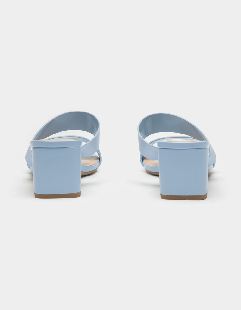CITY CLASSIFIED Asymmetrical Womens Blue Block Heel Mules image number 3