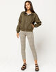 FULL TILT Hooded Olive Womens Bomber Jacket image number 4