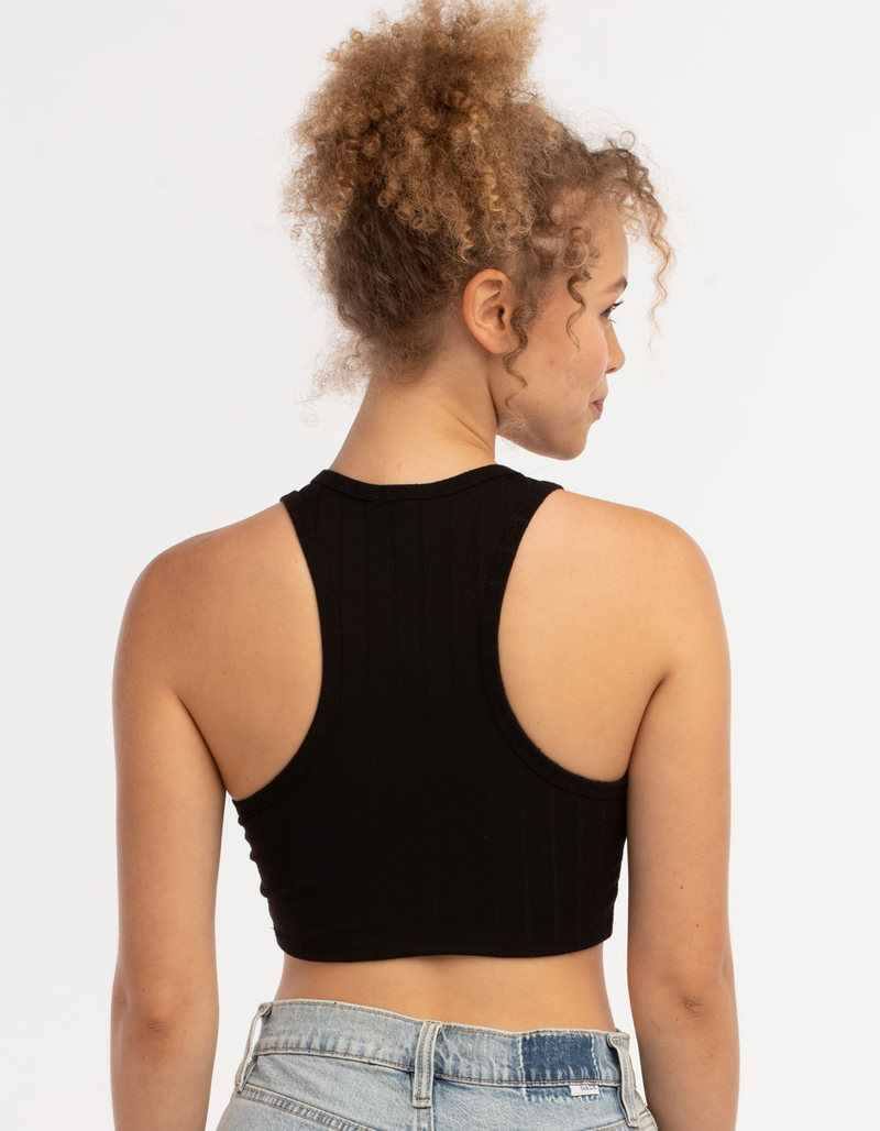 BOZZOLO Womens Ribbed Crop Tank Top image number 2