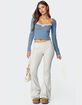 EDIKTED Morgyn Lace Trim Ribbed Top image number 2