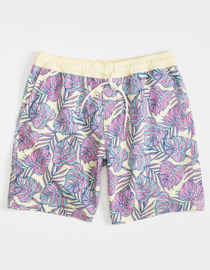 BLUE CROWN Acrylic Jungle Mens 7" Swim Shorts image number 1