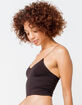 FULL TILT Elastic Strap Seamless Black Womens Crop Cami image number 2