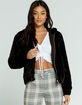 FULL TILT Fur Hooded Womens Black Bomber Jacket image number 1