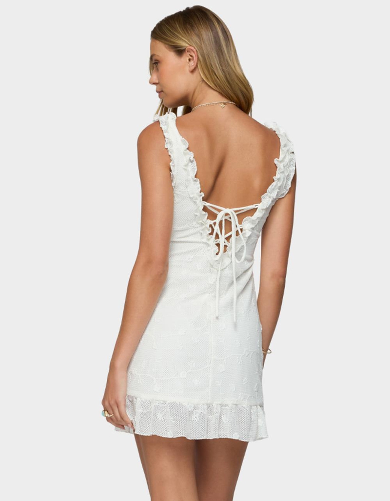 EDIKTED Shayla Ruffle Textured Mini Dress image number 2