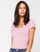 DESTINED Ribbed Scoop Neck Lavender Womens Tee image number 1