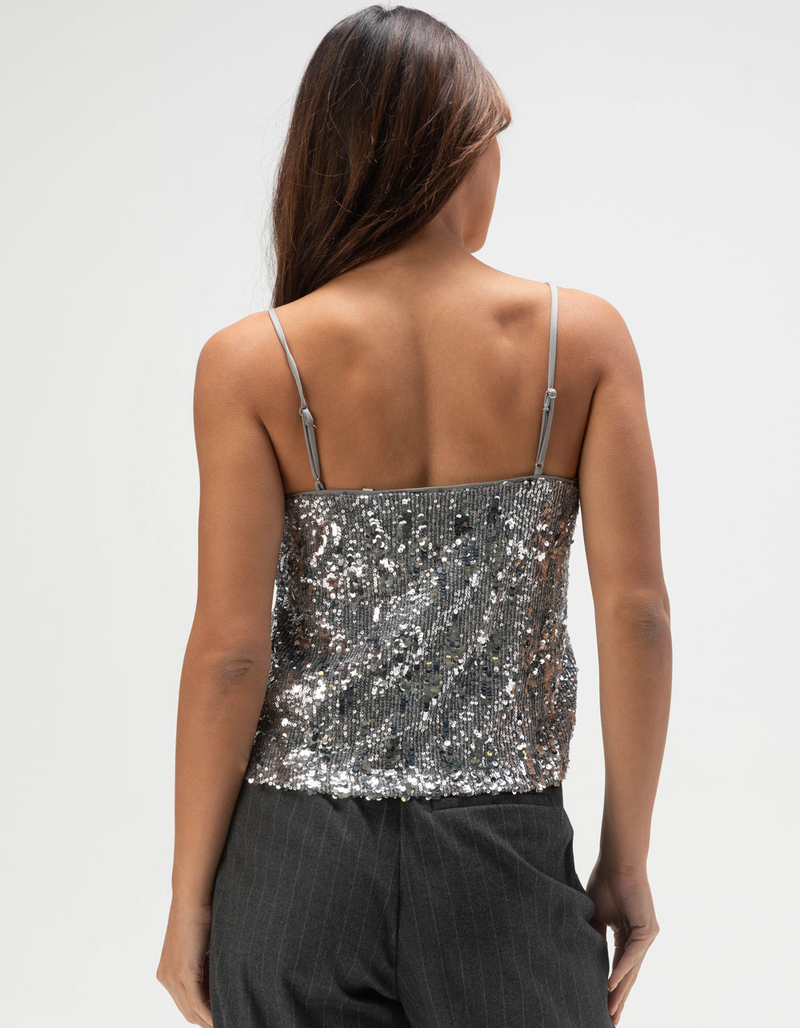 JJXX Tara Womens Sleeveless Sequin Top image number 3