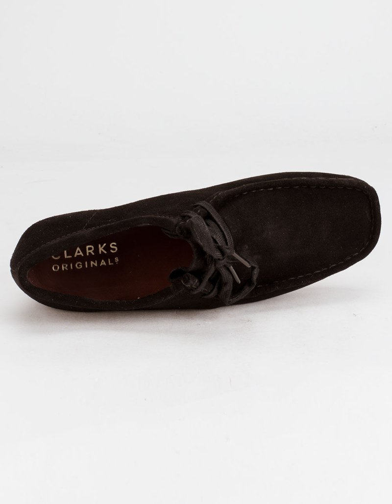 CLARKS Wallabee Mens Black Suede Shoes image number 2