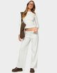 EDIKTED Cicilia Straight Leg Ribbed Pants image number 4