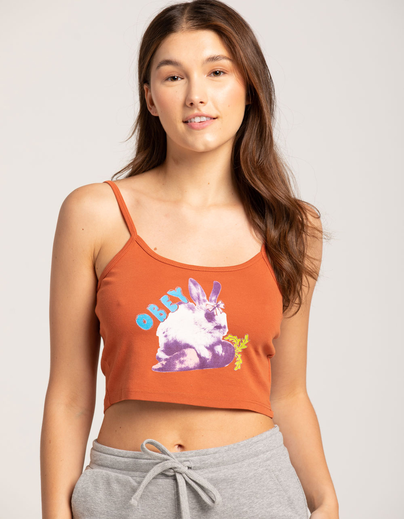 OBEY Bunny Rabbit Womens Crop Tank Top image number 0