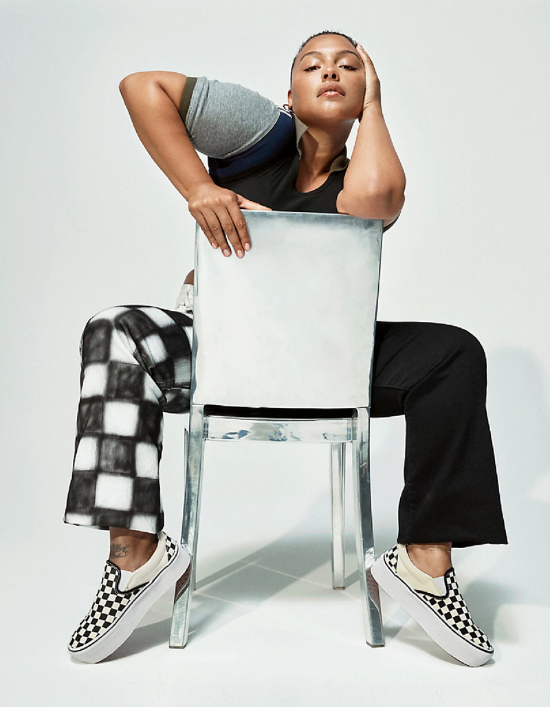 VANS Checkerboard Slip-On Stackform Womens Shoes image number 2
