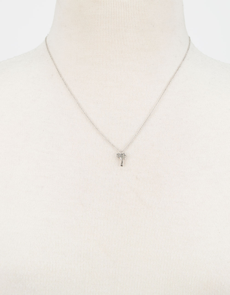 FULL TILT Palm Tree Silver Dainty Necklace image number 1
