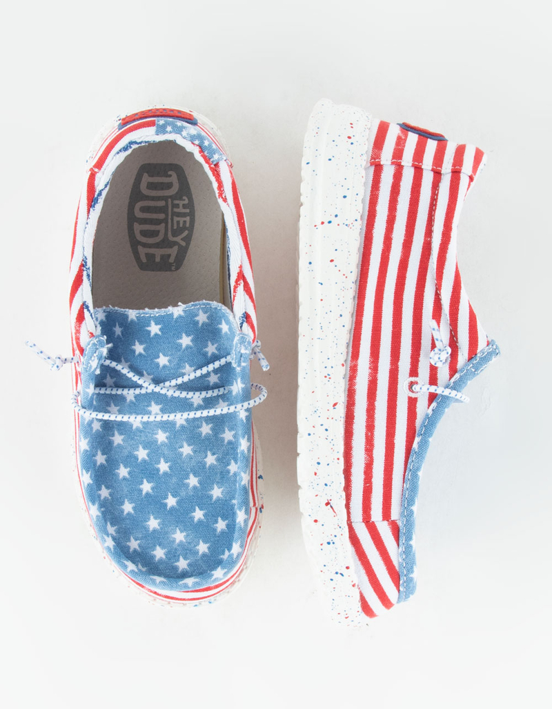 HEY DUDE Wally Youth Patriotic Girls Shoes image number 4