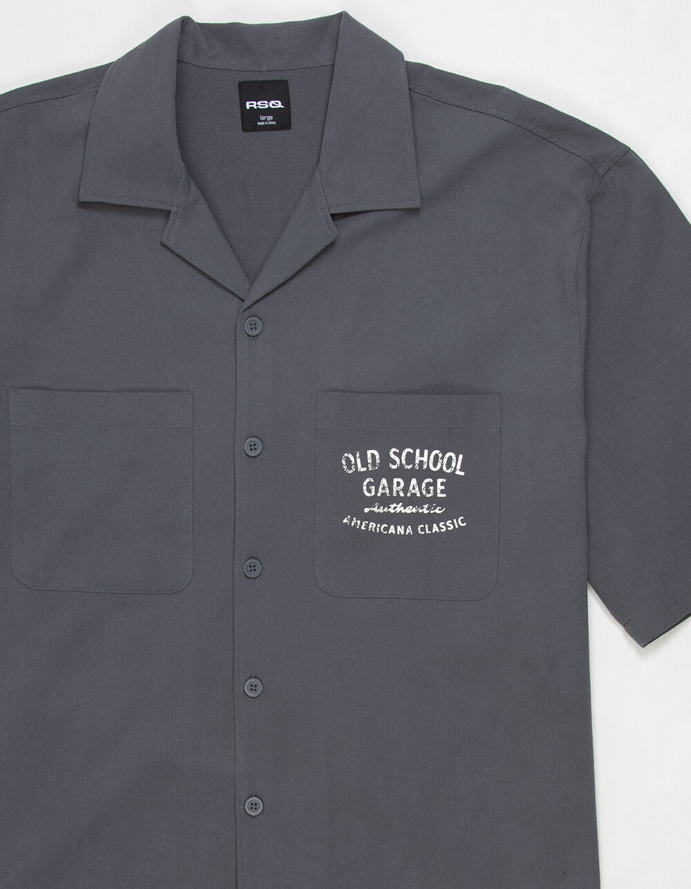 RSQ Mens Graphic Twill Button Up Shirt - DARK GRAY | Tillys
