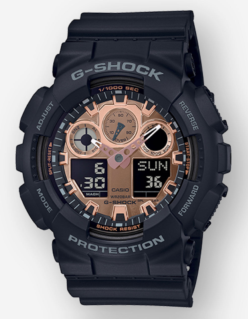 G-SHOCK GA100MMC-1A Black & Rose Gold Watch image number 0