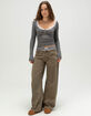 BDG Urban Outfitters Diana Layering Womens Lace Trim Henley Top image number 2