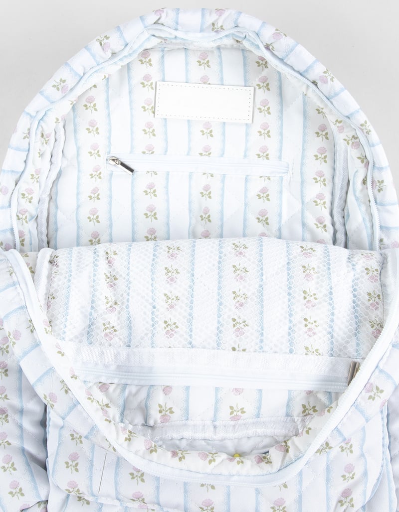 TILLYS Quilted Floral Stripe Backpack image number 8