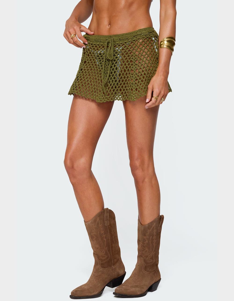 EDIKTED Mabelle Crochet Mini Skirt image number 3
