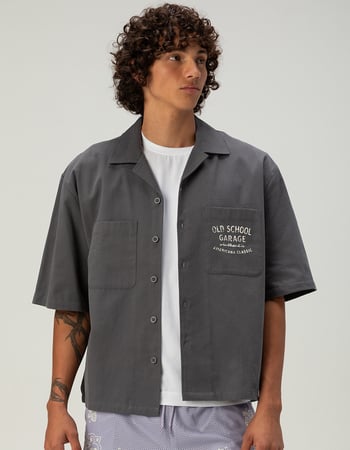 RSQ Mens Graphic Twill Button Up Shirt Primary Image