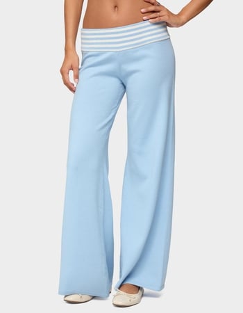 EDIKTED Clarisse Stripey Flared Knit Pants Primary Image