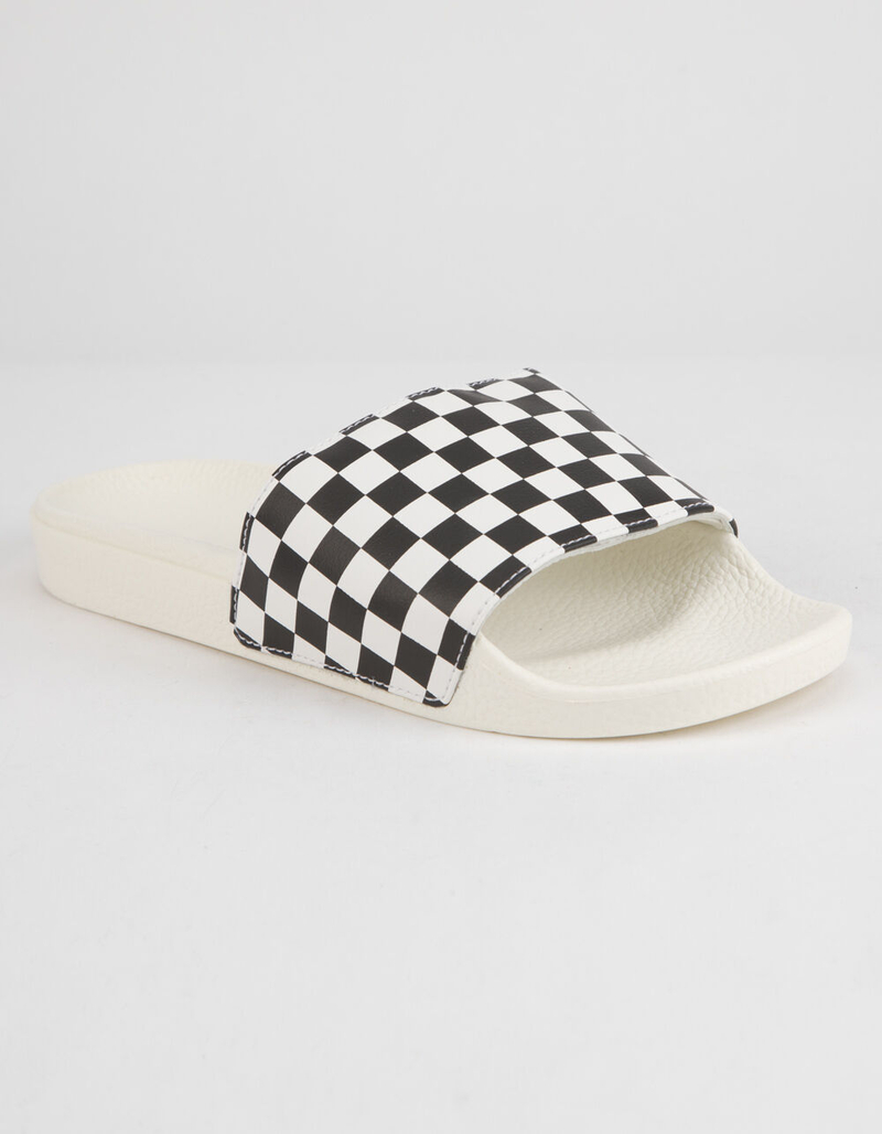 VANS Checkered Black & White Womens Slide Sandals image number 0