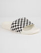 VANS Checkered Black & White Womens Slide Sandals image number 1