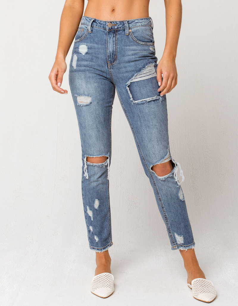 ALMOST FAMOUS Destroyed Womens Jeans image number 1