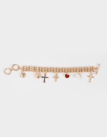 FULL TILT Cross/Heart Multi Charm Bracelet Alternative Image