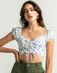TIMING Floral Cinched Womens Top image number 1