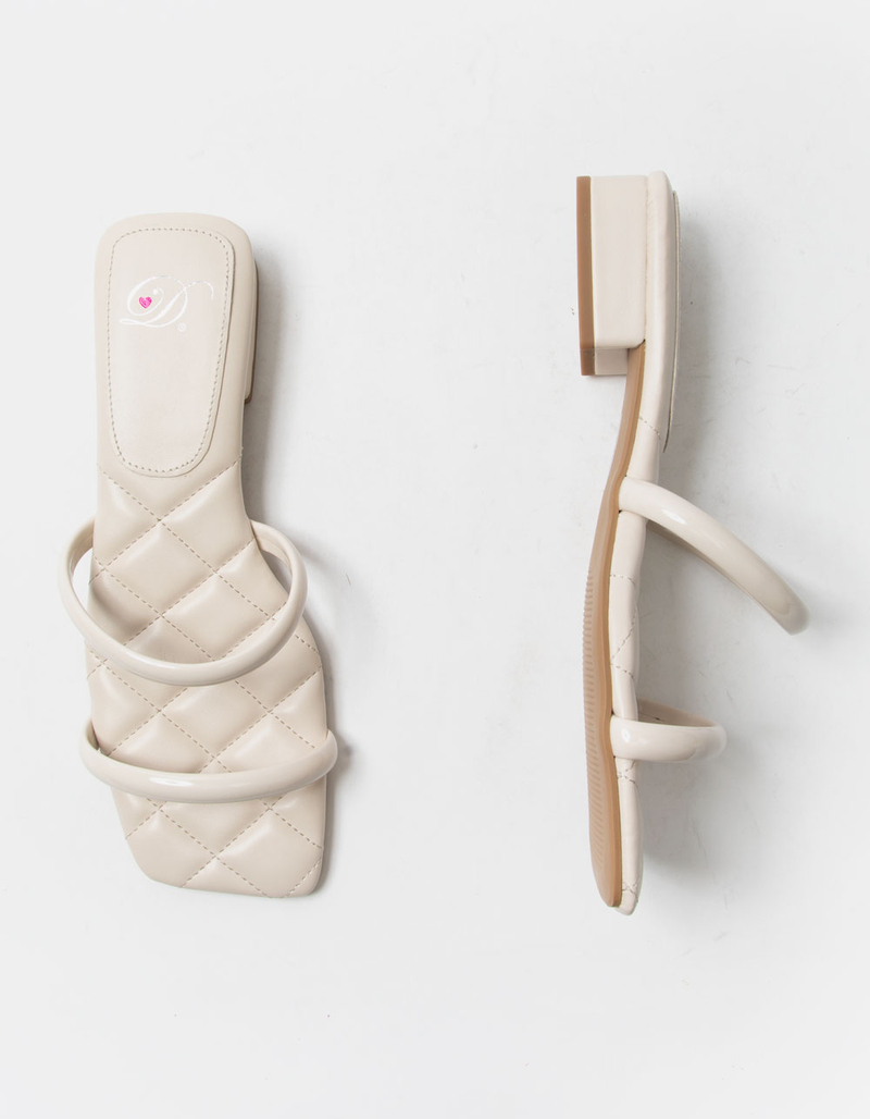 DELICIOUS Square Toe Block Heel Womens Sandals image number 4