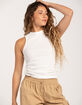 HEART & HIPS Long High Neck Womens Tank Top image number 1